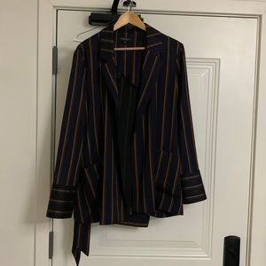 Large, Navy/Brown Striped Banana Republic Pant Suit